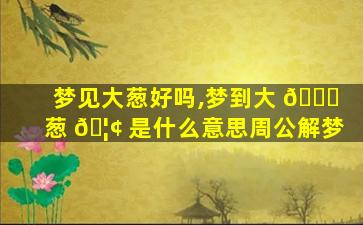 梦见大葱好吗,梦到大 🐛 葱 🦢 是什么意思周公解梦